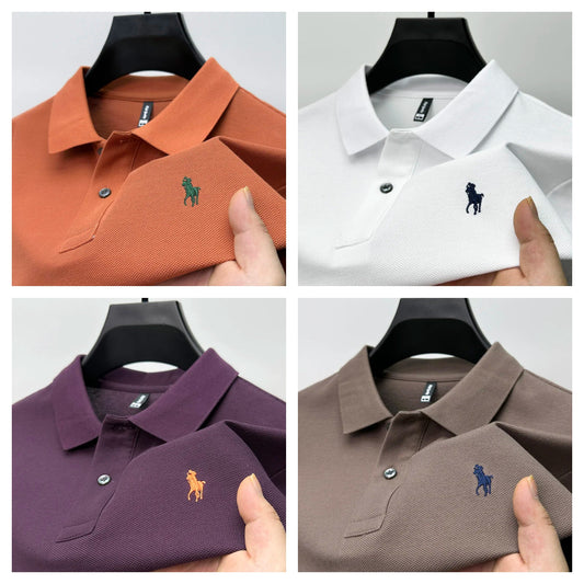 100% Cotton High-end Summer Business Casual Polo Tshirts (Pack of 4)